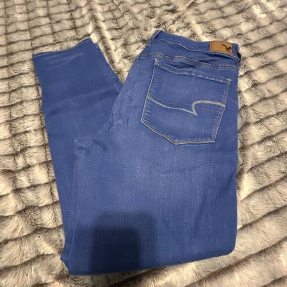NWOT Women’s American Eagle Hi Rise Jegging Blue Denim Jeans Size 14 - Picture 6 of 13